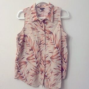Ann Taylor Factory Pink Button Down Shirt with Notched Collar